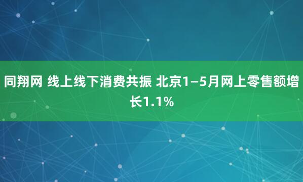同翔网 线上线下消费共振 北京1—5月网上零售额增长1.1%
